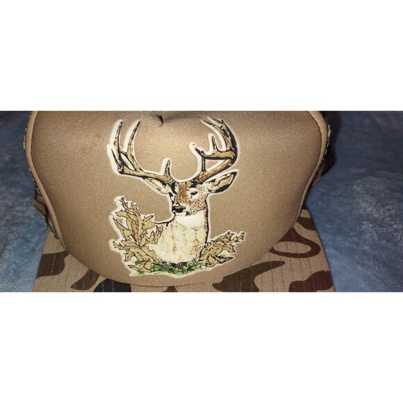 Vintage Buck Deer Trucker Hat OSFA Camo Hunting Cap Snapback - Picture 5 of 7